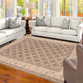 handmade Transitional Kafkaz Brown Beige Hand Knotted RECTANGLE 100% WOOL area rug 8 x 10